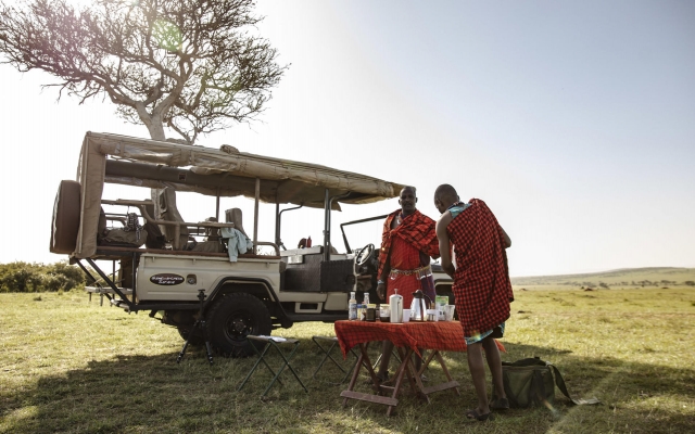 Safari au Kenya pause café dans la savane