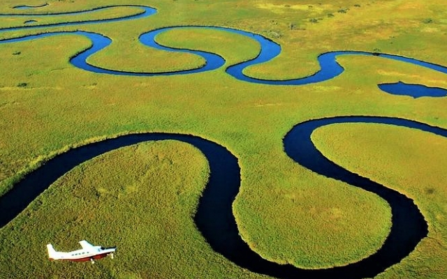 Vol au dessus du delta de l'Okavango